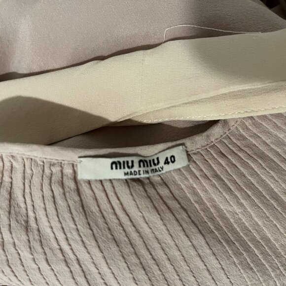 Silk Miu Miu slip dress with bib collar - Picture 5 of 5